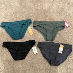 Lot of size small Target swim bottoms. Teal, green, black, and gray. All NWT